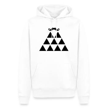 Pyramide Moustache - Männer Premium Bio Hoodie - Weiß - Vorne - Nico (187cm)