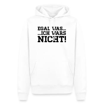 egal was - ich wars nicht! - Männer Premium Bio Hoodie - Weiß - Vorne - Nico (187cm)
