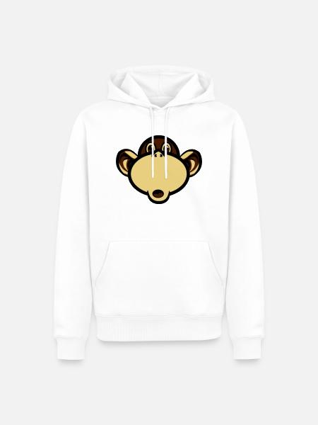 affe witzig lustig doof - Männer Premium Bio Hoodie - Weiß