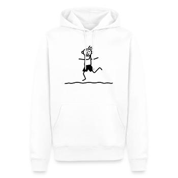 Entspanntes Laufen - Männer Premium Bio Hoodie - Weiß - Vorne - Nico (187cm)