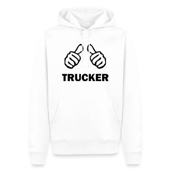trucker - Männer Premium Bio Hoodie - Weiß - Vorne - Nico (187cm)