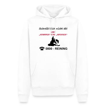 Schreib Dich nicht ab Reining - Männer Premium Bio Hoodie - Weiß - Vorne - Nico (187cm)