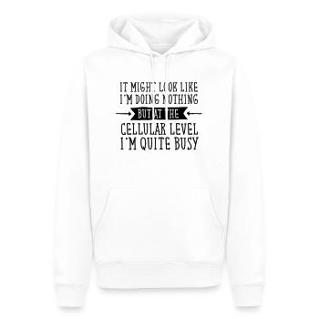 It Might Look That I'm Doing Nothing.. - Sweat à capuche Premium bio Homme - blanc - Devant - Nico (187cm)