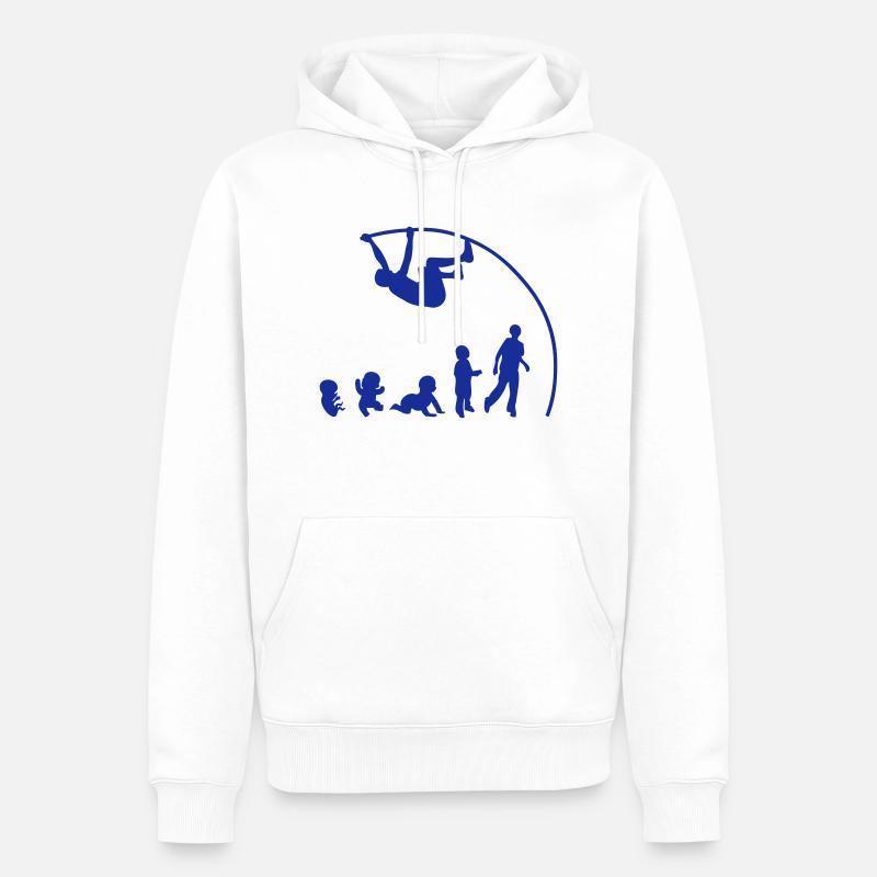 Evolution pole vault perch - Men’s Premium Organic Hoodie - white