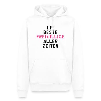 Freiwilliger - Freiwillige - Ehrenamt Solidarität - Männer Premium Bio Hoodie - Weiß - Vorne - Nico (187cm)