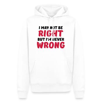 I may not be right, but I'm never wrong - Men’s Premium Organic Hoodie - white - Front - Nico (187cm)