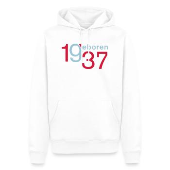 Jahrgang 1937 geboren - Männer Premium Bio Hoodie - Weiß - Vorne - Nico (187cm)