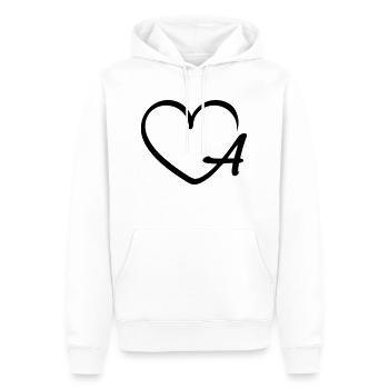 Liebe Buchstabe A mit Herz - Männer Premium Bio Hoodie - Weiß - Vorne - Nico (187cm)