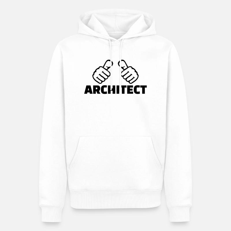 Architecte - Sweat à capuche Premium bio Homme - blanc