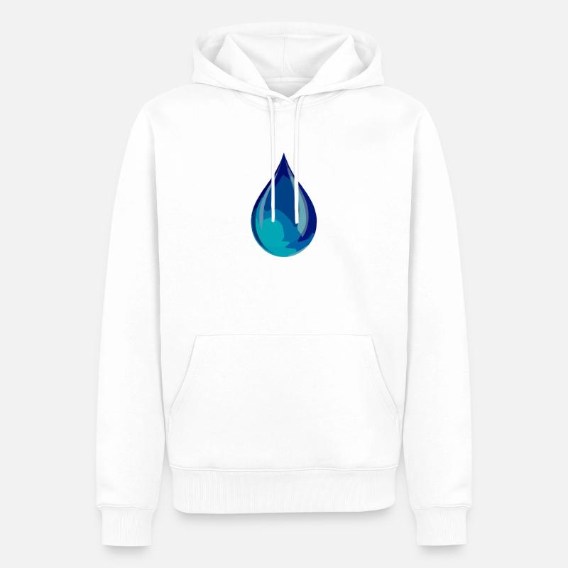 Raindrop Regentropfen Transparent - Männer Premium Bio Hoodie - Weiß