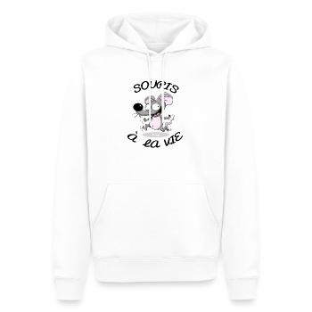 Souris à la vie - Sweat à capuche Premium bio Homme - blanc - Devant - Nico (187cm)
