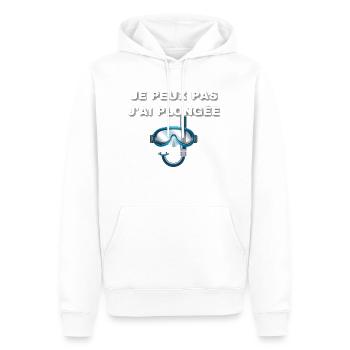 Je peux pas j'ai plongée - Sweat à capuche Premium bio Homme - blanc - Devant - Nico (187cm)