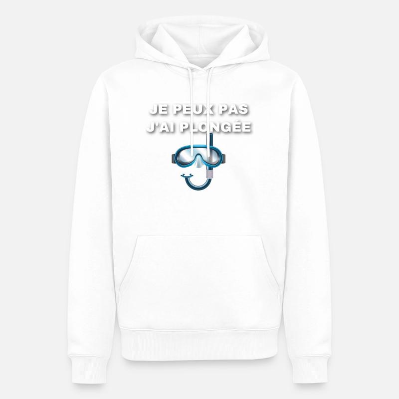 Je peux pas j'ai plongée - Sweat à capuche Premium bio Homme - blanc