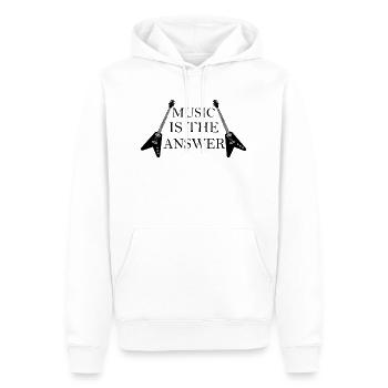 Rock Musik Rock and Roll - Sweat à capuche Premium bio Homme - blanc - Devant - Nico (187cm)