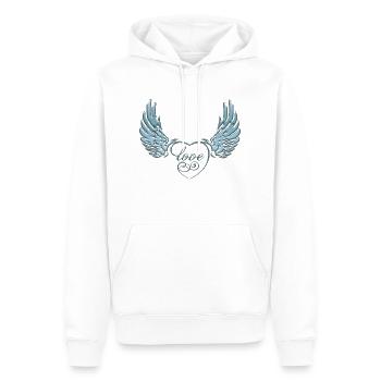 Ailes d’amour - Sweat à capuche Premium bio Homme - blanc - Devant - Nico (187cm)