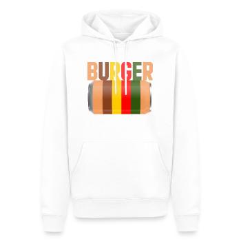 burger fast food - Sweat à capuche Premium bio Homme - blanc - Devant - Nico (187cm)