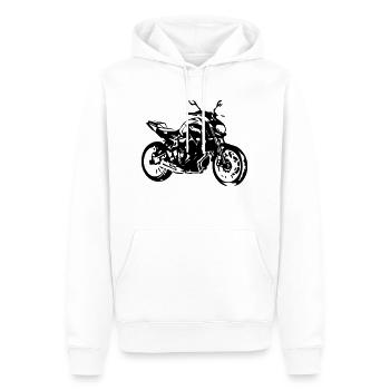 moto roadster - Sweat à capuche Premium bio Homme - blanc - Devant - Nico (187cm)