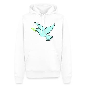 Friedenstaube - Männer Premium Bio Hoodie - Weiß - Vorne - Nico (187cm)