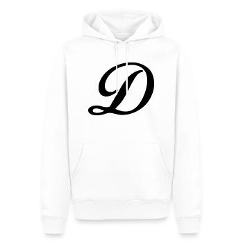 D - Männer Premium Bio Hoodie - Weiß - Vorne - Nico (187cm)