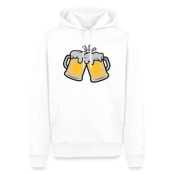 Cruches à bière grillée - Sweat à capuche Premium bio Homme - blanc - Devant - Nico (187cm)