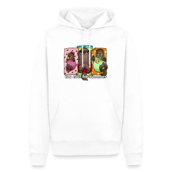 Tazz Talks | Trop frais pour l’été - Sweat à capuche Premium bio Homme - blanc - Devant - Nico (187cm)