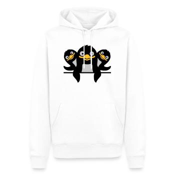 Funny Penguins 3 Friends - Men’s Premium Organic Hoodie - white - Front - Nico (187cm)