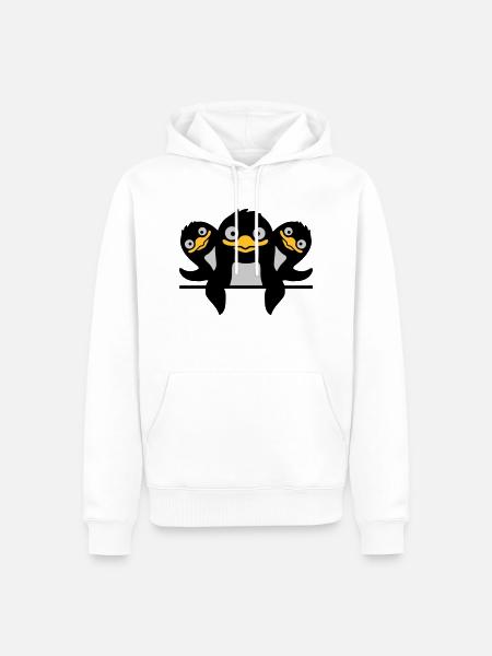 Funny Penguins 3 Friends - Men’s Premium Organic Hoodie - white