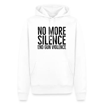 Kein Schweigen mehr, Waffengewalt beenden - Männer Premium Bio Hoodie - Weiß - Vorne - Nico (187cm)
