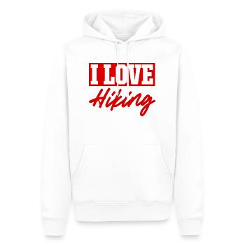 I love hiking - Men’s Premium Organic Hoodie - white - Front - Nico (187cm)