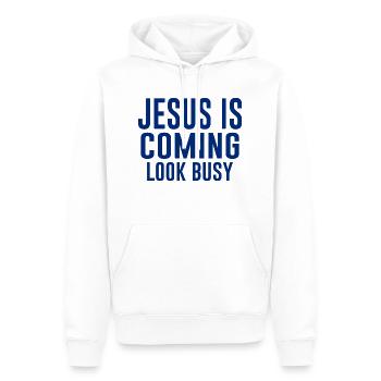 Jesus Lustige Sprüche Gott fun Spruch büro - Männer Premium Bio Hoodie - Weiß - Vorne - Nico (187cm)