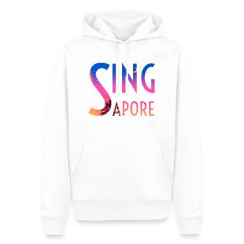 Singapur - Männer Premium Bio Hoodie - Weiß - Vorne - Nico (187cm)