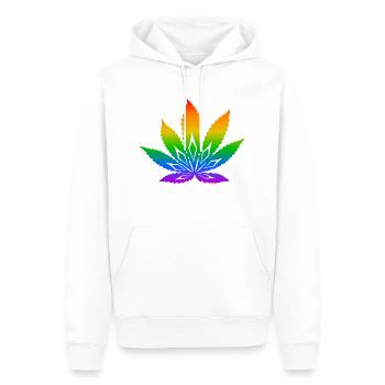 Regenbogen LGBT Cannabis - Männer Premium Bio Hoodie - Weiß - Vorne - Nico (187cm)
