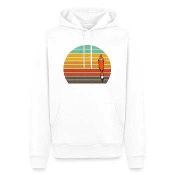 Soleil rétro avec renard - Sweat à capuche Premium bio Homme - blanc - Devant - Nico (187cm)