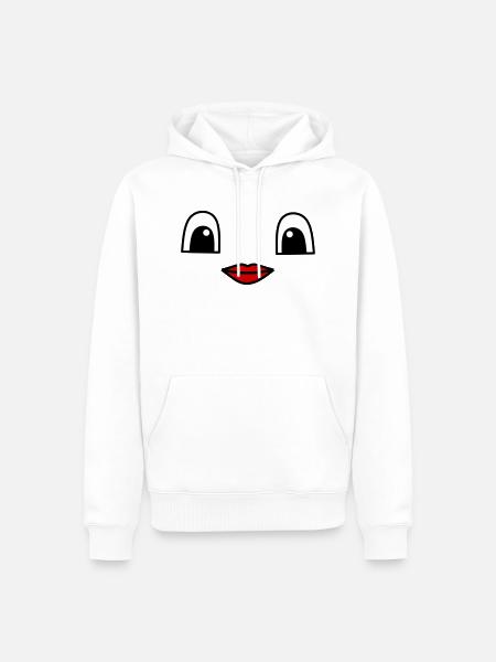 Cute face with red lips - Männer Premium Bio Hoodie - Weiß