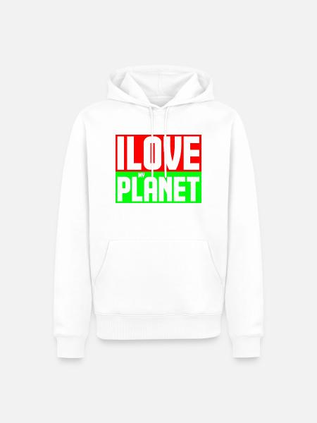 Ich liebe meinen Planeten - Männer Premium Bio Hoodie - Weiß