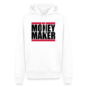 Bar Logo Money Maker - Sweat à capuche Premium bio Homme - blanc - Devant - Nico (187cm)