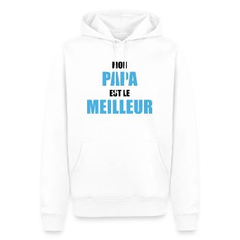 Mon Papa est le meilleur - Sweat à capuche Premium bio Homme - blanc - Devant - Nico (187cm)
