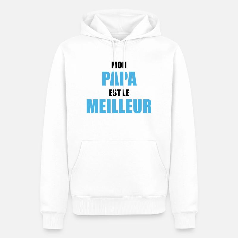 Mon Papa est le meilleur - Sweat à capuche Premium bio Homme - blanc