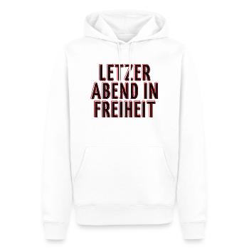 Letzter Abend in Freiheit - Polter Abend Shirt - Männer Premium Bio Hoodie - Weiß - Vorne - Nico (187cm)