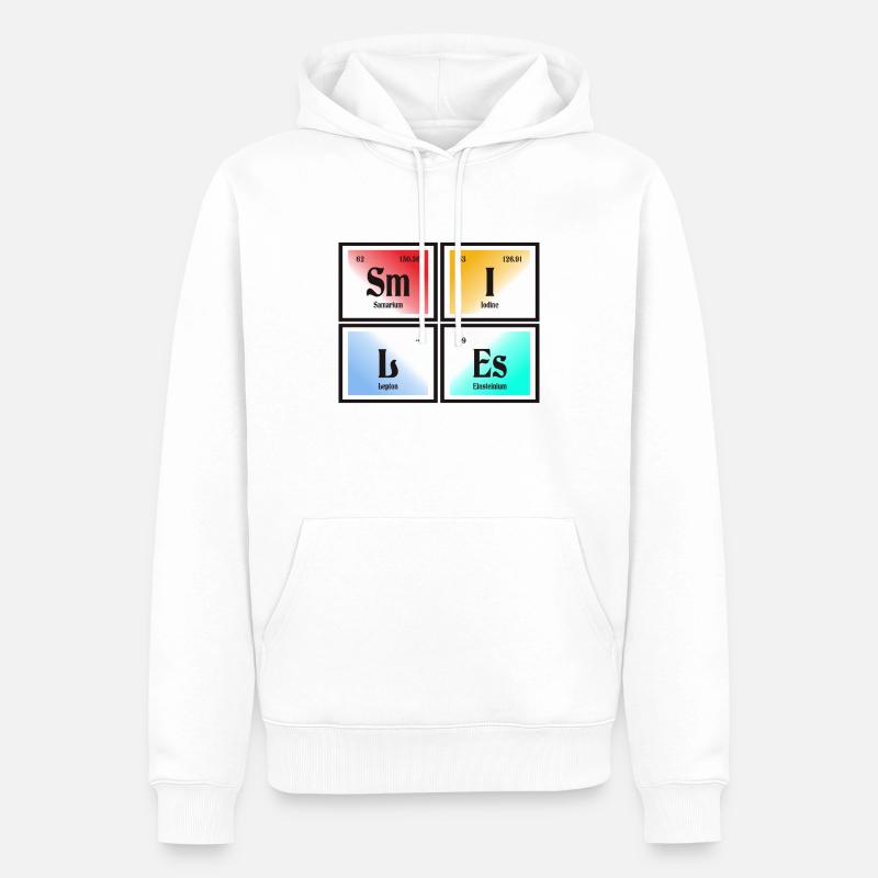 Lächelt | Periodensystem der Elemente - Männer Premium Bio Hoodie - Weiß