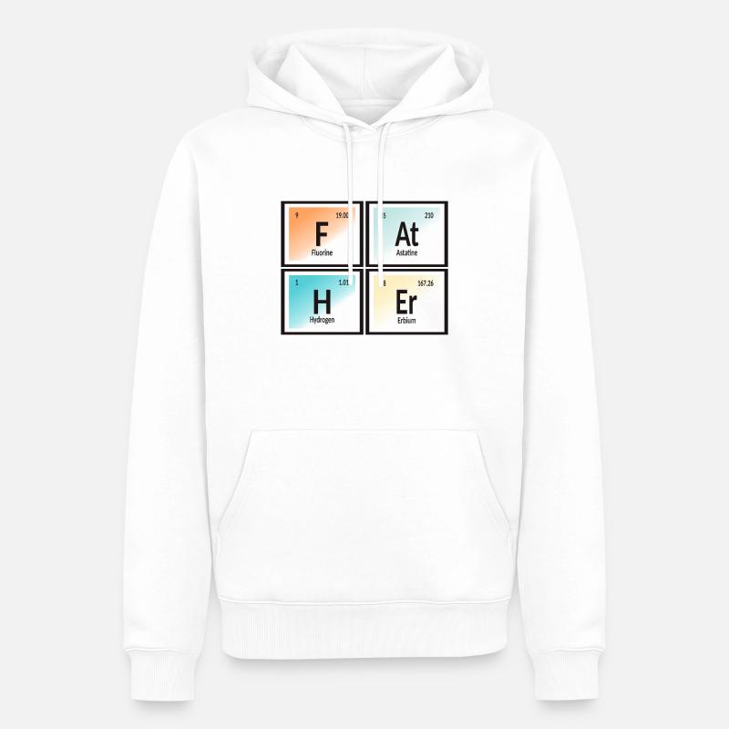 Père | Tableau périodique des éléments - Sweat à capuche Premium bio Homme - blanc