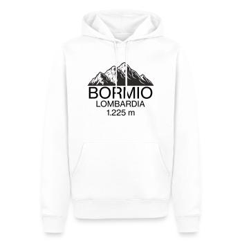 Bormio-Logo - Männer Premium Bio Hoodie - Weiß - Vorne - Nico (187cm)