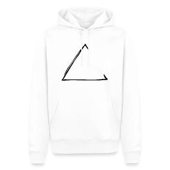Handgezeichnetes Dreieck (1C, B, offen) - Männer Premium Bio Hoodie - Weiß - Vorne - Nico (187cm)