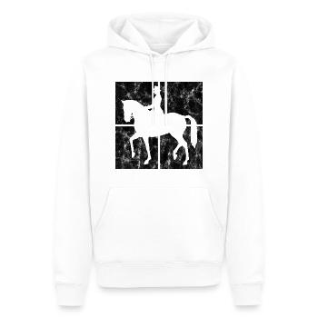 Dressage Équitation Cavaliers de dressage Équitation Équitation - Sweat à capuche Premium bio Homme - blanc - Devant - Nico (187cm)