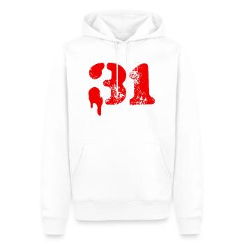 31 Symbole numérique - Sweat à capuche Premium bio Homme - blanc - Devant - Nico (187cm)