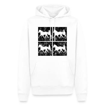Trotteur trotter dans un style rétro ou vintage - Sweat à capuche Premium bio Homme - blanc - Devant - Nico (187cm)