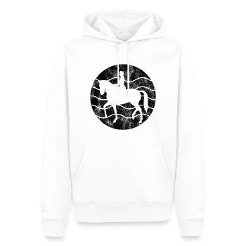 Dressage Cavalier de dressage Cheval d’équitation - Sweat à capuche Premium bio Homme - blanc - Devant - Nico (187cm)