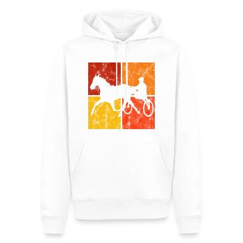 Trotter courses de trot dans un style rétro ou vintage - Sweat à capuche Premium bio Homme - blanc - Devant - Nico (187cm)