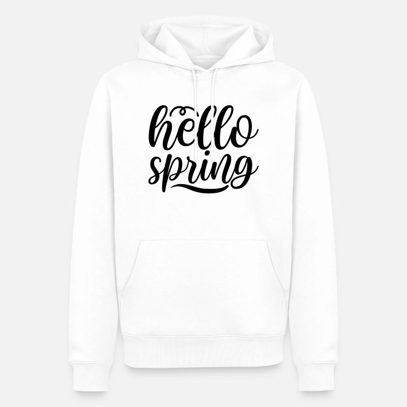 6 hello spring - Männer Premium Bio Hoodie - Weiß