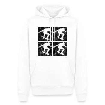 Skateboarder Skateboard Skater Skate Skateing - Sweat à capuche Premium bio Homme - blanc - Devant - Nico (187cm)